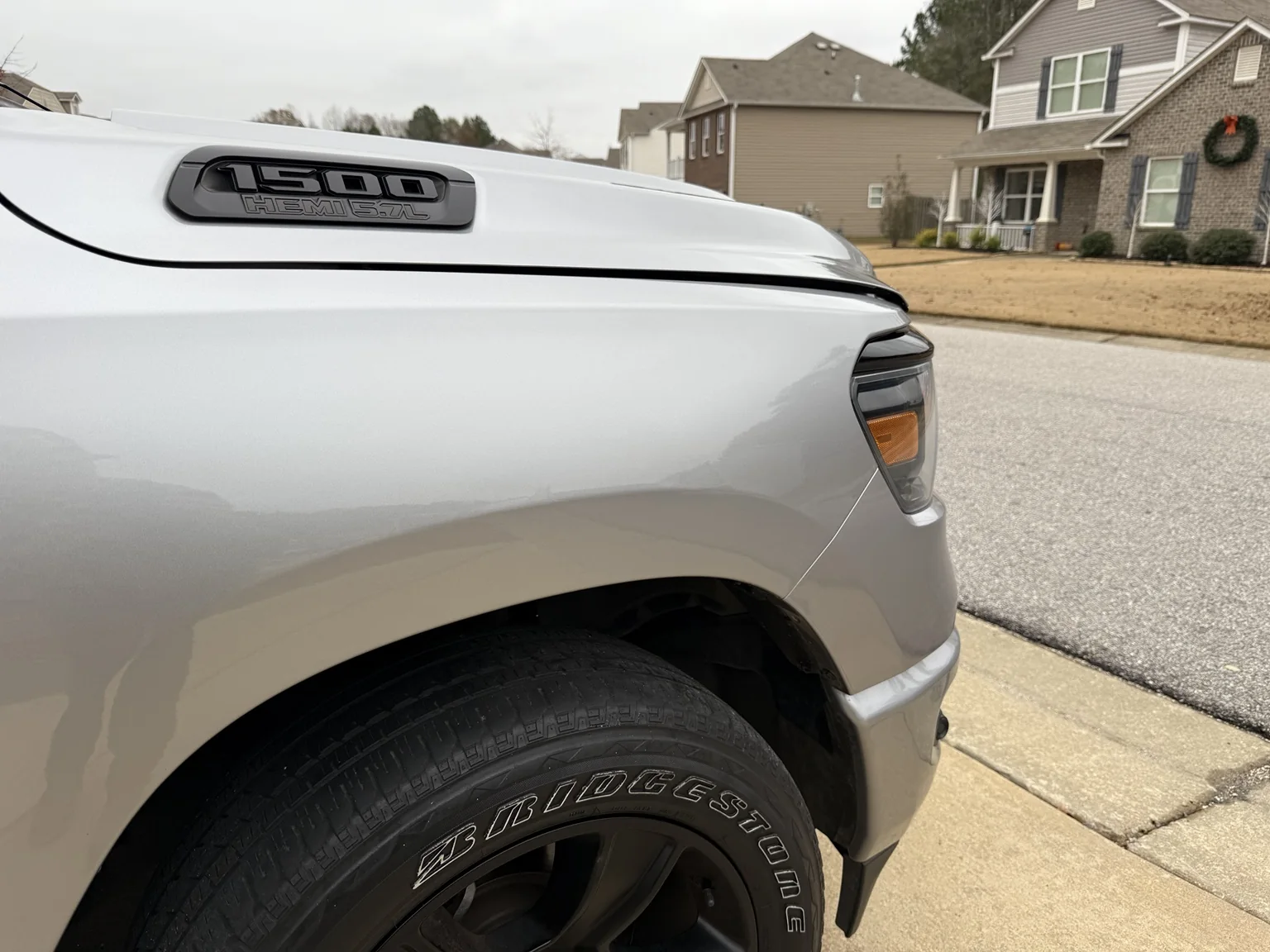 Ram 1500 fender after paintless dent repair